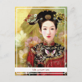 Cartão Postal Foto bonita vibrante de senhora chinesa oriental