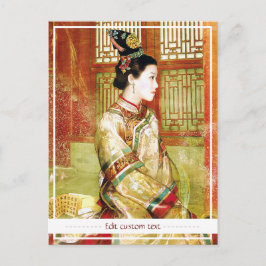 Cartão Postal Foto bonita vibrante de senhora chinesa oriental