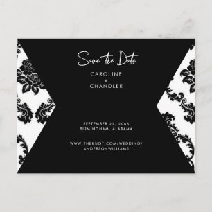 Cartão Postal Foto Casamento Damasko P/B Salvar A Data