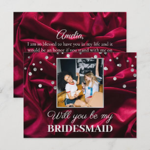 Cartão Postal Foto Chic Burgundy Silk Você Será Minha Porta-Voz