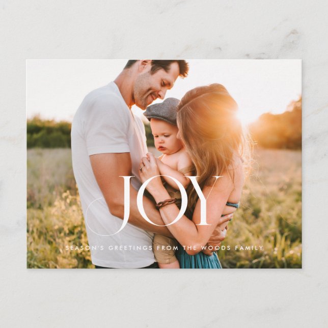 Cartão Postal Foto clássica elegante de Joy Holiday (Frente)