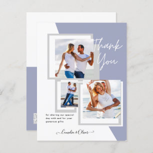 Cartão Postal Foto Collage OBRIGADO VOCÊ Casamento/Bebê/Formando