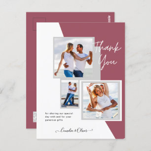 Cartão Postal Foto Collage OBRIGADO VOCÊ Casamento/Bebê/Formando