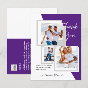 Cartão Postal Foto Collage OBRIGADO VOCÊ Casamento/Bebê/Formando