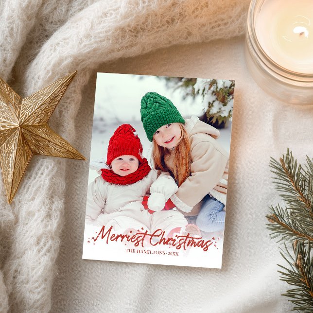 Cartão Postal Foto da Caligrafia Vermelha Foto do Natal Mais Fel (Criador carregado)