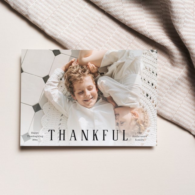 Cartão Postal Foto da família | Ação de Graças Feliz | Agradecim (Criador carregado)