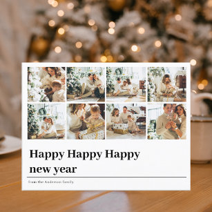 Cartão Postal Foto da família Collage   Feliz ano novo feliz