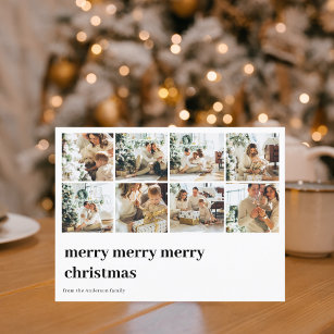 Cartão Postal Foto da família Collage   Feliz Feliz Natal