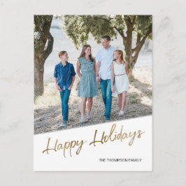 Cartão Postal Foto da família de feriados felizes do Dourado Scr