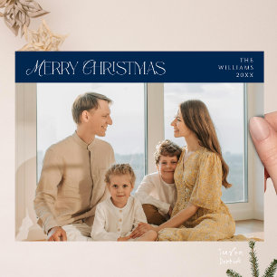 Cartão Postal Foto da família de Natal feliz e elegante