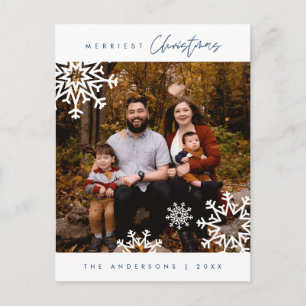 Cartão Postal Foto da família de Natal mais feliz e minimalista 