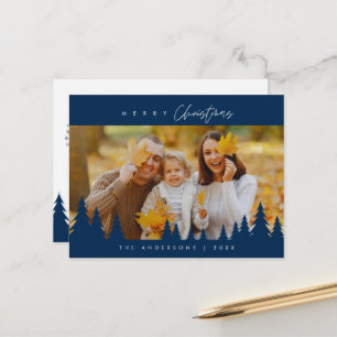 Cartão Postal Foto da família de Natal mais feliz e minimalista 