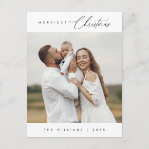 Cartão Postal Foto da família de Natal mais feliz e minimalista 