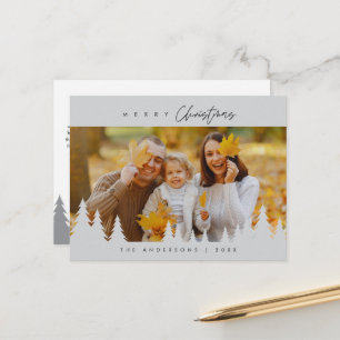 Cartão Postal Foto da família de Natal mais feliz e minimalista