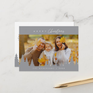 Cartão Postal Foto da família de Natal mais feliz e minimalista
