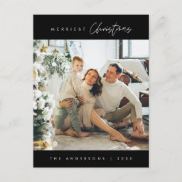 Cartão Postal Foto da família de Natal mais feliz e minimalista 