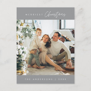Cartão Postal Foto da família de Natal mais feliz, Emerald Green