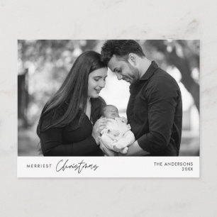 Cartão Postal Foto da família de Natal mais feliz, felicidade co