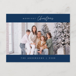 Cartão Postal Foto da família de Natal mais feliz, moderna Cozy 