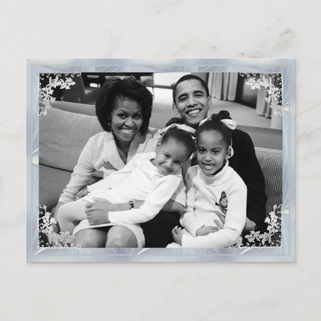 Cartão Postal Foto da família do presidente Obama 1rua (Frente)