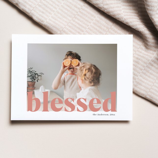 Cartão Postal Foto da Família | Feliz Ação de Graças Abençoado C (Criador carregado)