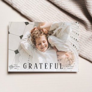 Cartão Postal Foto da Família   Feliz Dia de Ação de Graças   Gr