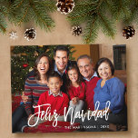 Cartão Postal Foto da Família Feliz Navidad, Script de Pincel Mo<br><div class="desc">Cartão-postal de Natal Feliz Navidad,  Script de Pincel Moderno,  Feliz</div>