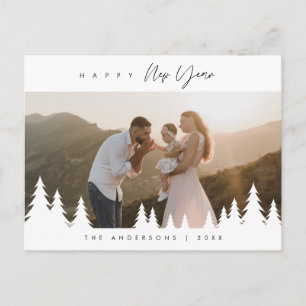 Cartão Postal Foto da família minimalista moderna, Feliz ano nov