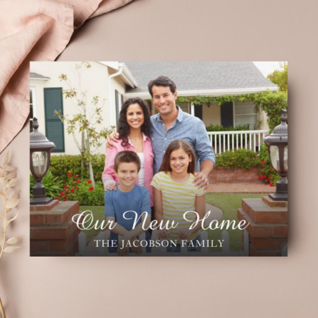 Cartão Postal Foto da família Nosso Novo Anúncio de Movimentação (Criador carregado)