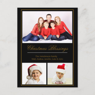 Cartão Postal Foto da família personalizada de bençãos de Nat