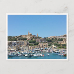 Cartão Postal Foto da Ilha de Gozo de Malta Porto da Barca