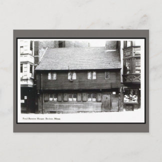 Cartão Postal Foto da MÃE de Paul Revere House Boston, na Vintag