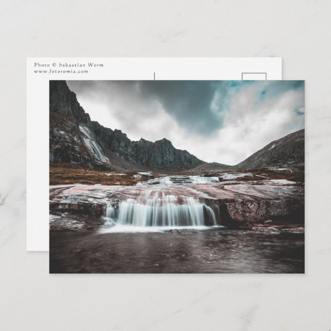 Cartão Postal Foto da natureza em cascata (Frente/Verso)