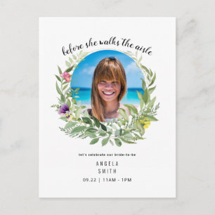 Cartão Postal Foto da Noiva antes de ela caminhar Chá de panela