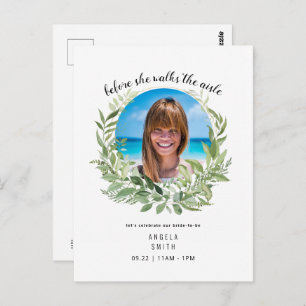 Cartão Postal Foto da Noiva antes de ela caminhar Chá de panela