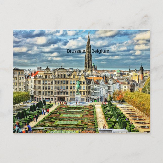 Cartão Postal Foto da paisagem urbana da Bélgica (Frente)