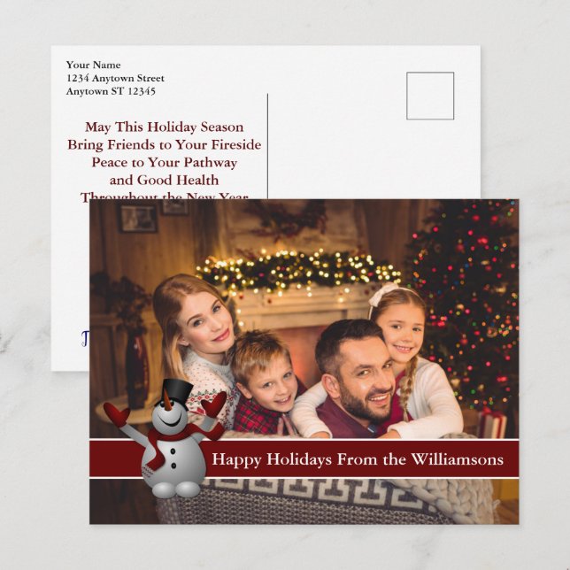 Cartão Postal Foto Da Placa De Cheio Feliz De Férias Com Bonito  (Frente/Verso)