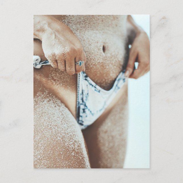 Cartão Postal Foto da praia do Hot Summer Bikini (Frente)