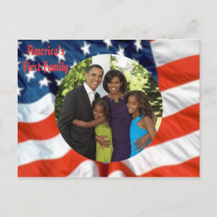Cartão Postal Foto da Primeira Família do Presidente Obama Amé
