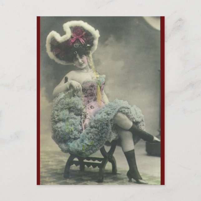 Cartão Postal Foto da rapariga Vintage risque Dancing (Frente)