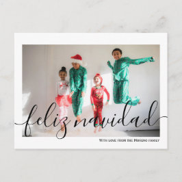 Cartão Postal Foto da Tipografia Minimalista Feliz Navidad