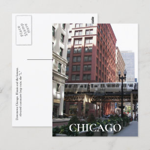 Cartão Postal Foto da viagem de trem elevado de Chicago