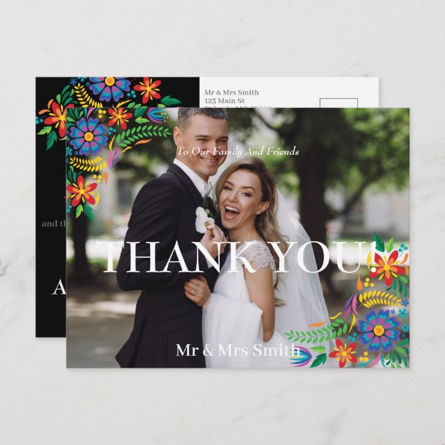 Cartão Postal Foto das flores mexicanas - Obrigado Cartão-postal (Frente/Verso)