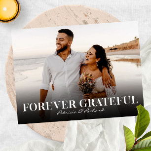 Cartão Postal Foto de Agradecimento de Casamento Simples para Se
