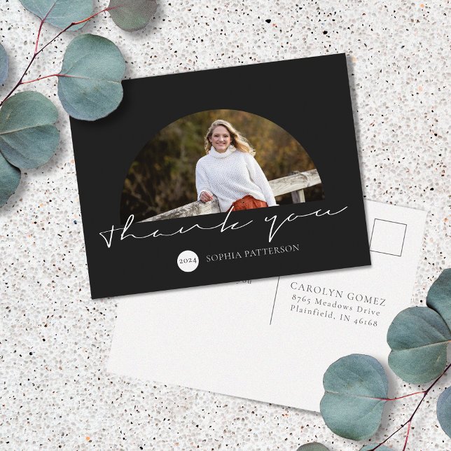 Cartão Postal Foto de agradecimento minimalista (Criador carregado)