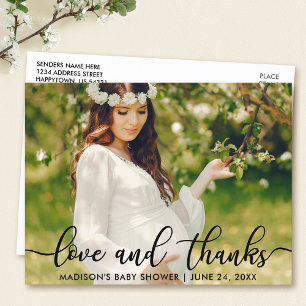 Cartão Postal Foto de Amor e Agradecimento Chá de Bebê