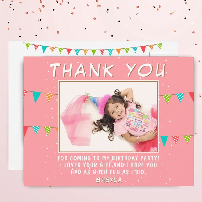 Cartão Postal Foto de aniversário da Bandeira Bunting Birthday O (Criador carregado)