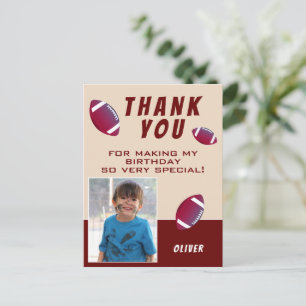 Cartão Postal Foto de Aniversário da Bola de Futebol Americana O