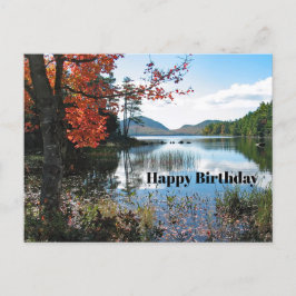 Cartão Postal Foto de Aniversário da Paisagem do Lago Acadia no 