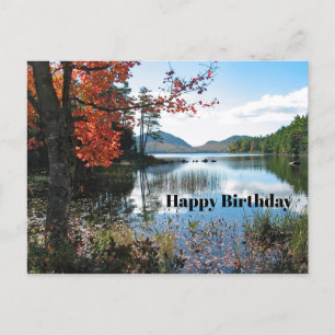 Cartão Postal Foto de Aniversário da Paisagem do Lago Acadia no